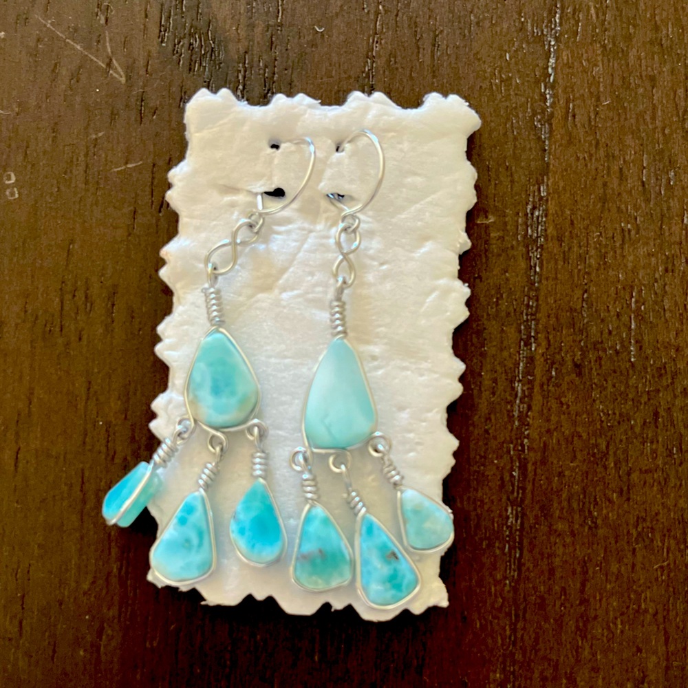 Beautiful silver and turquoise earrings. New. Never worn.